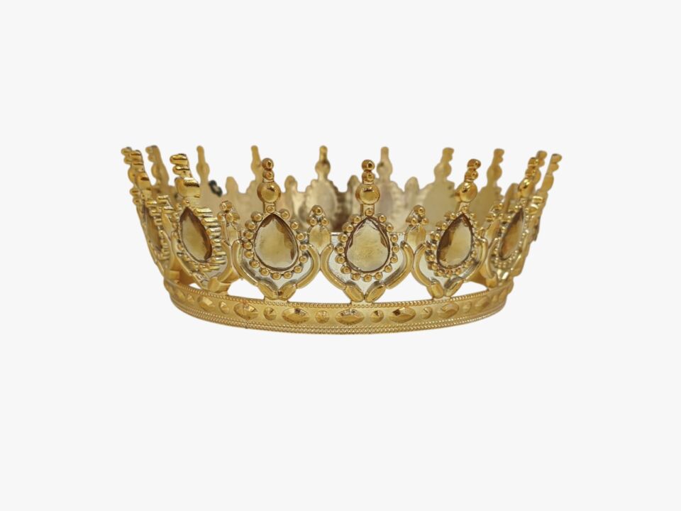 MİKA LÜX PASTA TACI GOLD SARI TAŞLI