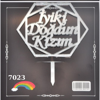 JİLETİN İYİ DOĞDUN KIZIM GÜMÜŞ KARE PASTA ÜSTÜ