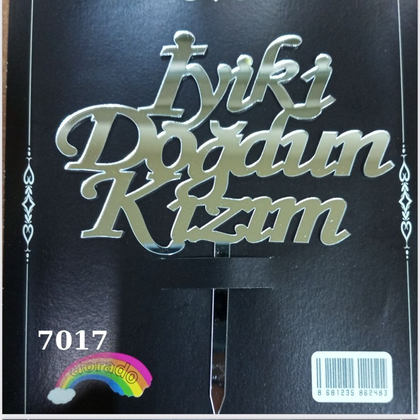 JİLETİN İYİ Kİ DOĞDUN KIZIM GÜMÜŞ PASTA ÜSTÜ