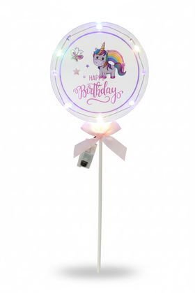 İTHAL IŞIKLI PASTA YAZISI UNİCORN