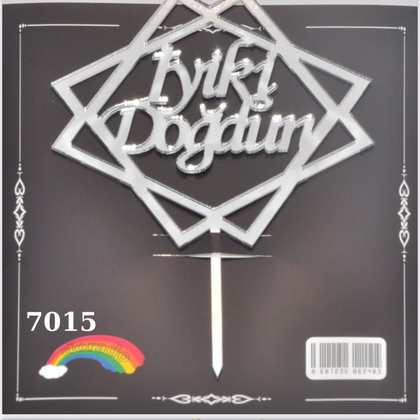 JİLETİN KARE İYİ Kİ DOĞDUN GÜMÜŞ PASTA ÜSTÜ