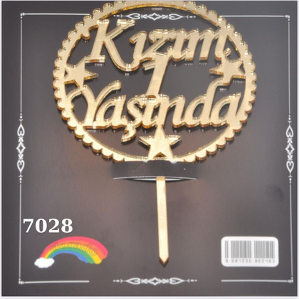 JİLETİN KIZIM 1 YAŞINDA GOLD PASTA ÜSTÜ