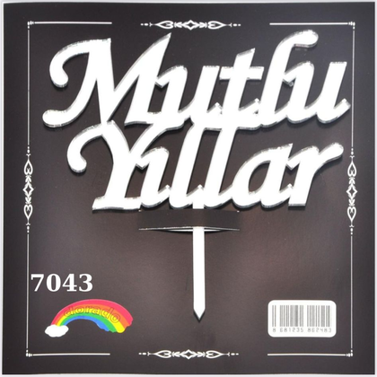 JİLETİN MUTLU YILLAR GÜMÜŞ PASTA ÜSTÜ