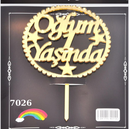 JİLETİN OĞLUM 1 YAŞINDA GOLD PASTA ÜSTÜ