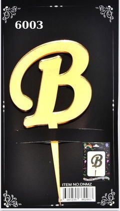 JİLETİN PLEKSİ HARF PASTA ÜSTÜ B GOLD