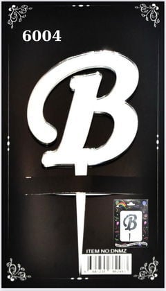 JİLETİN PLEKSİ HARF PASTA ÜSTÜ B GÜMÜŞ