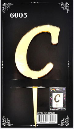 JİLETİN PLEKSİ HARF PASTA ÜSTÜ C GOLD