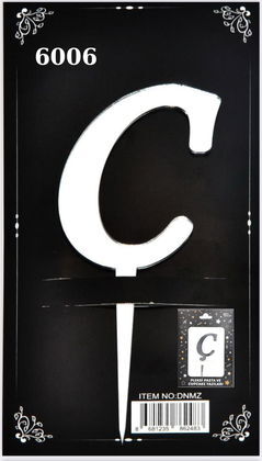 JİLETİN PLEKSİ HARF PASTA ÜSTÜ C GÜMÜŞ