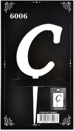 JİLETİN PLEKSİ HARF PASTA ÜSTÜ C GÜMÜŞ