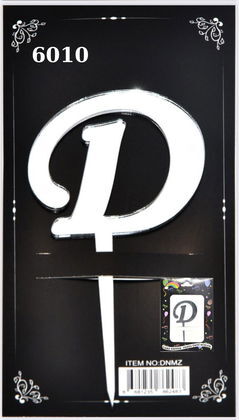 JİLETİN PLEKSİ HARF PASTA ÜSTÜ D GÜMÜŞ