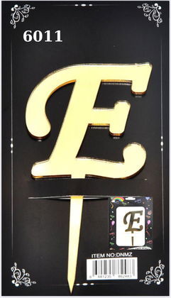 JİLETİN PLEKSİ HARF PASTA ÜSTÜ E GOLD