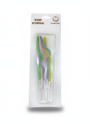 15 CM KIVRIK MUM RENKLİ 5'Lİ