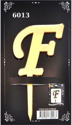 JİLETİN PLEKSİ HARF PASTA ÜSTÜ F GOLD