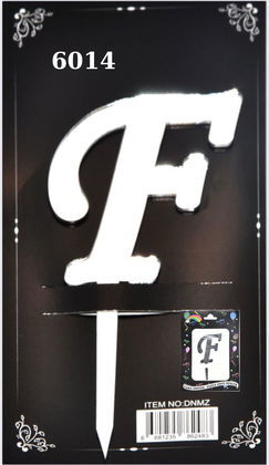 JİLETİN PLEKSİ HARF PASTA ÜSTÜ F GÜMÜŞ