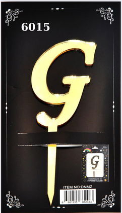 JİLETİN PLEKSİ HARF PASTA ÜSTÜ G GOLD