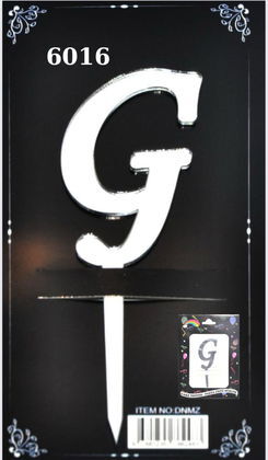 JİLETİN PLEKSİ HARF PASTA ÜSTÜ G GÜMÜŞ