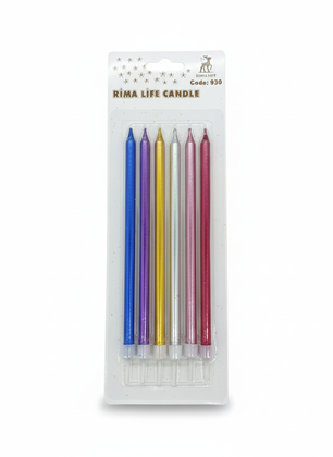 15 CM UZUN MUM RENKLİ 6'LI
