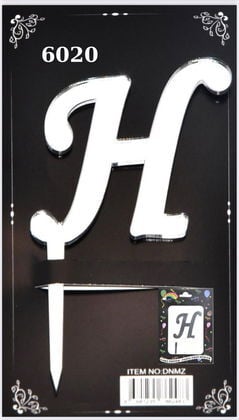 JİLETİN PLEKSİ HARF PASTA ÜSTÜ H GÜMÜŞ