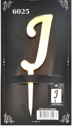 JİLETİN PLEKSİ HARF PASTA ÜSTÜ J GOLD