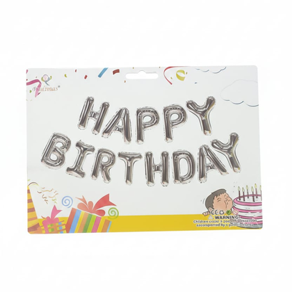16 İNÇ HAPPY BİRTHDAY SET FOLYO GÜMÜŞ