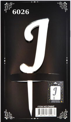 JİLETİN PLEKSİ HARF PASTA ÜSTÜ J GÜMÜŞ