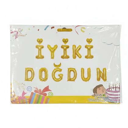 16 İNÇ İYİKİ DOĞDUN SET FOLYO GOLD