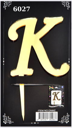 JİLETİN PLEKSİ HARF PASTA ÜSTÜ K GOLD