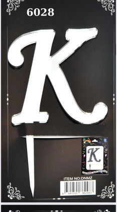 JİLETİN PLEKSİ HARF PASTA ÜSTÜ K GÜMÜŞ