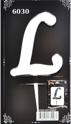 JİLETİN PLEKSİ HARF PASTA ÜSTÜ L GÜMÜŞ