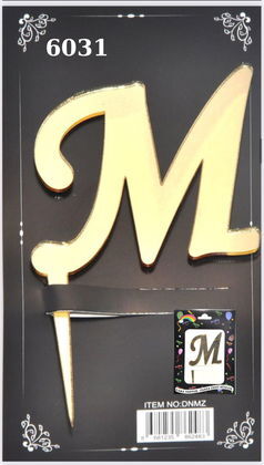 JİLETİN PLEKSİ HARF PASTA ÜSTÜ M GOLD