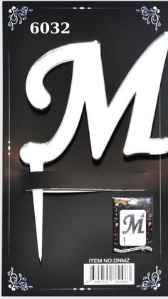 JİLETİN PLEKSİ HARF PASTA ÜSTÜ M GÜMÜŞ