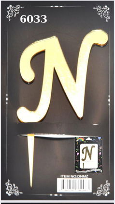 JİLETİN PLEKSİ HARF PASTA ÜSTÜ N GOLD