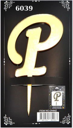 JİLETİN PLEKSİ HARF PASTA ÜSTÜ P GOLD
