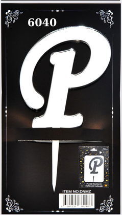 JİLETİN PLEKSİ HARF PASTA ÜSTÜ P GÜMÜŞ