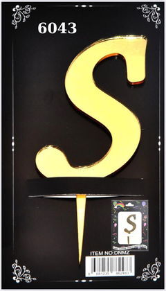 JİLETİN PLEKSİ HARF PASTA ÜSTÜ S GOLD