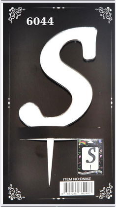 JİLETİN PLEKSİ HARF PASTA ÜSTÜ S GÜMÜŞ