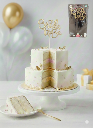 ÇUBUKLU PASTA YAZISI BRİDE GOLD 10'LU