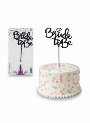 ÇUBUKLU PASTA YAZISI BRİDE SİYAH 10'LU