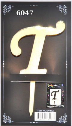 JİLETİN PLEKSİ HARF PASTA ÜSTÜ T GOLD