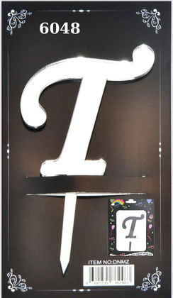 JİLETİN PLEKSİ HARF PASTA ÜSTÜ T GÜMÜŞ