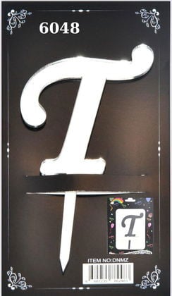 JİLETİN PLEKSİ HARF PASTA ÜSTÜ T GÜMÜŞ