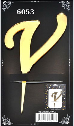 JİLETİN PLEKSİ HARF PASTA ÜSTÜ V GOLD
