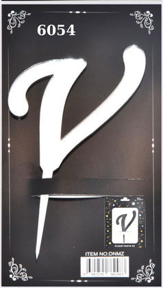 JİLETİN PLEKSİ HARF PASTA ÜSTÜ V GÜMÜŞ