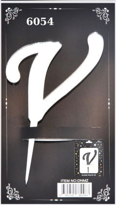 JİLETİN PLEKSİ HARF PASTA ÜSTÜ V GÜMÜŞ