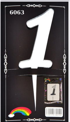 JİLETİN PLEKSİ RAKAM PASTA ÜSTÜ 1 GÜMÜŞ