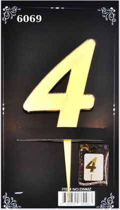 JİLETİN PLEKSİ RAKAM PASTA ÜSTÜ 4 GOLD