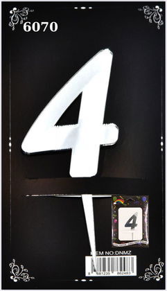 JİLETİN PLEKSİ RAKAM PASTA ÜSTÜ 4 GÜMÜŞ