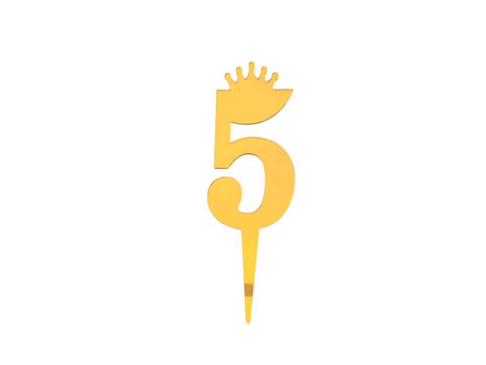 JİLETİN PLEKSİ RAKAM PASTA ÜSTÜ 5 GOLD