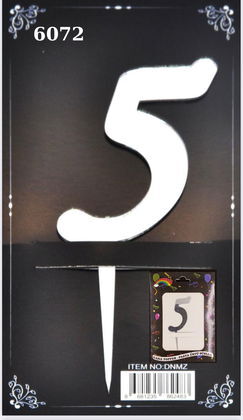 JİLETİN PLEKSİ RAKAM PASTA ÜSTÜ 5 GÜMÜŞ