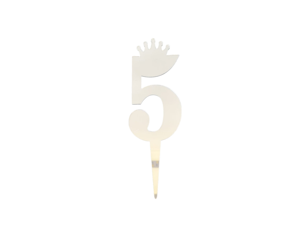 JİLETİN PLEKSİ RAKAM PASTA ÜSTÜ 5 GÜMÜŞ
